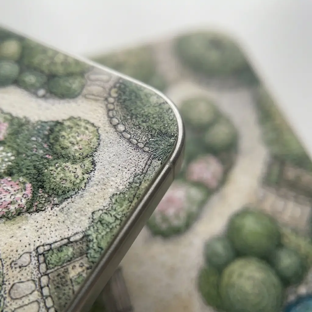 Garden Pladesæt, nærbillede af udførelsen