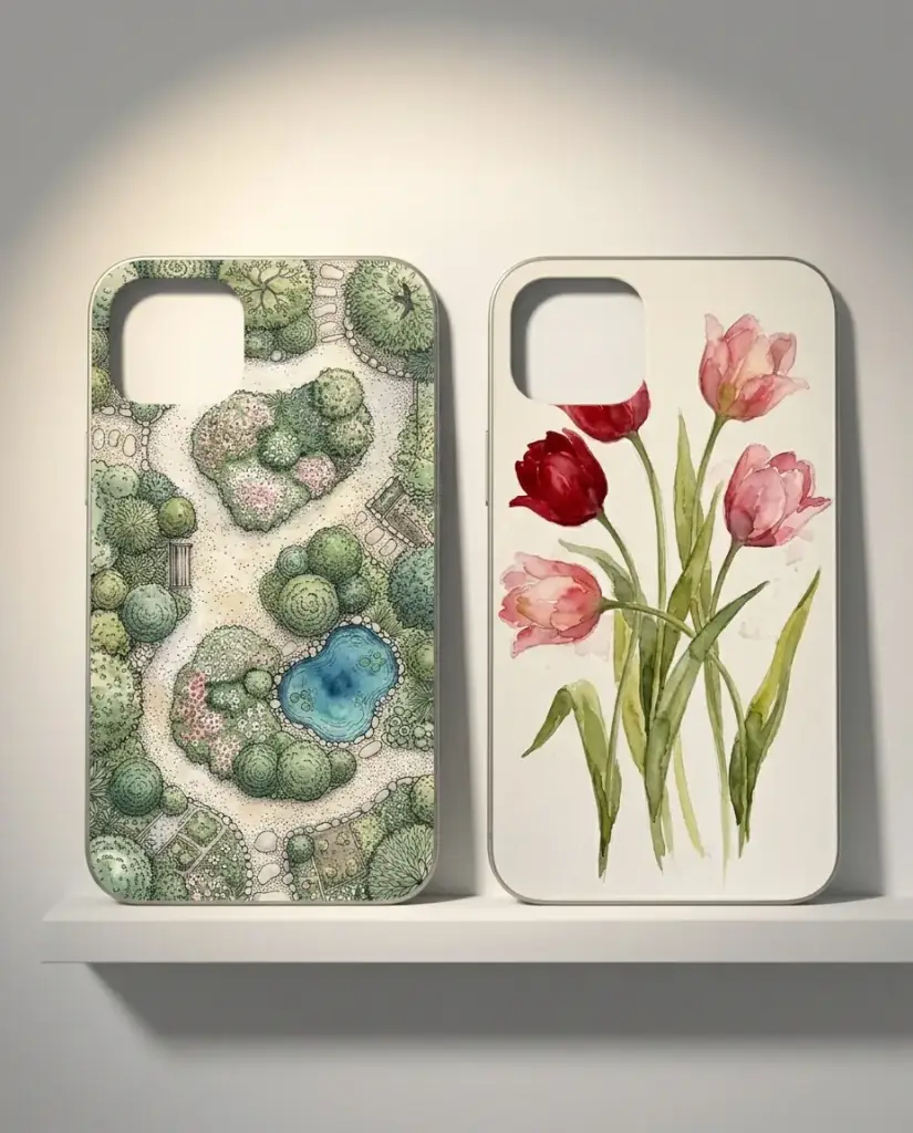 Garden Pladesæt, vist på en galleri-sokkel