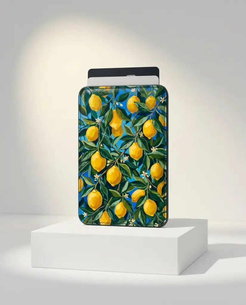 Lemon Grove Pasjeshouder, getoond op een galeriesokkel