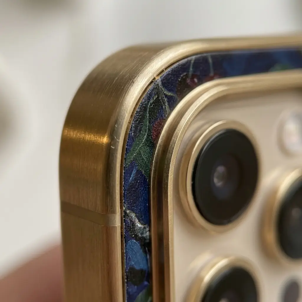 Midnight Orchard Case, close-up of the finish