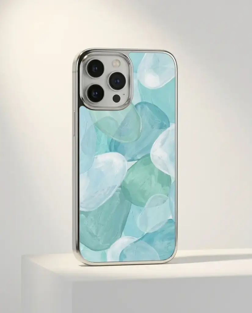 Cover Sea Glass, mostrato su un piedistallo da galleria