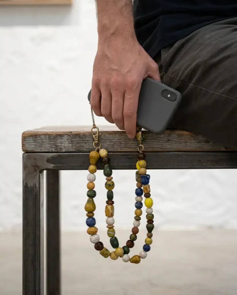 Still Life Bead Strap, in use