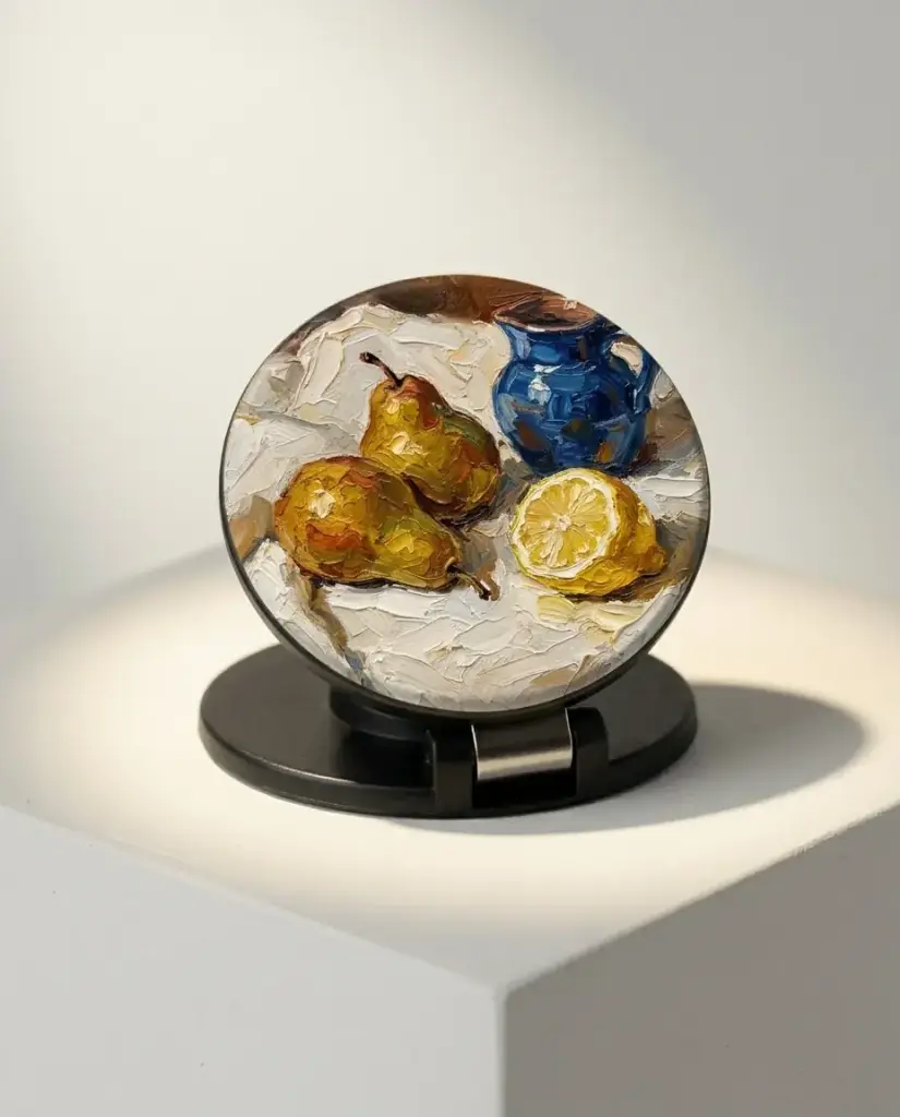 Still Life Grip Stand, shown on a gallery plinth