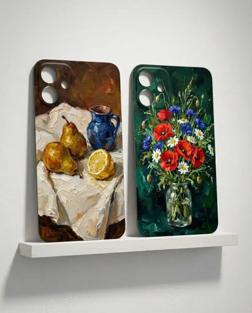 Still Life Plate Set, shown on a gallery plinth