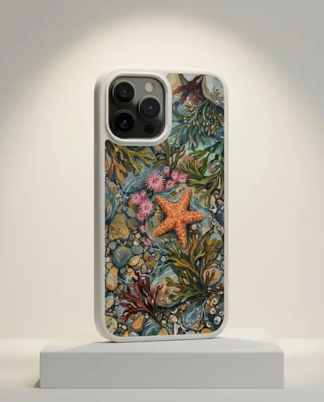 Tidepool Case, shown on a gallery plinth